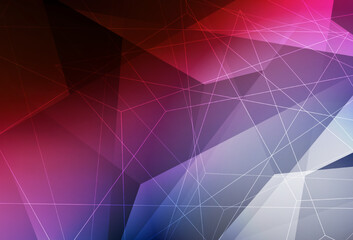 Dark Blue, Red vector layout with lines, triangles.