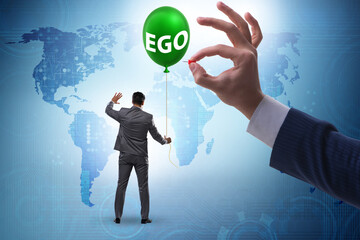 Businessman in excessive ego concept
