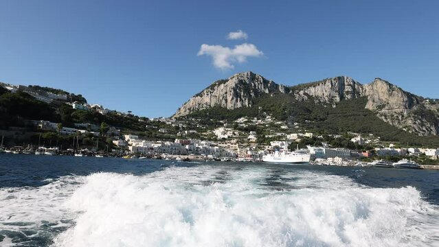 Views around the island of Capri from a tourist boat