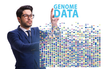 Businessman in genome data concept