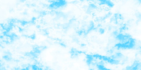 Blue skies with white clouds background. Romantic sky. Abstract nature background of romantic summer blue sky with fluffy clouds. Beautiful puffy clouds in bright blue sky in day sunlight.><