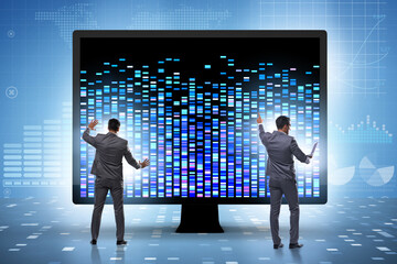 Businessman in genome data concept