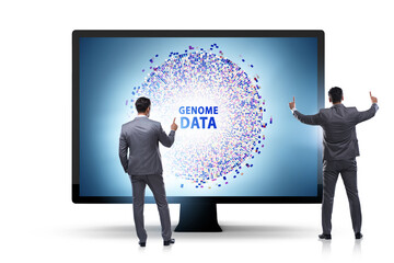 Businessman in genome data concept
