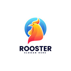 Fototapeta premium Vector Logo Illustration Rooster Gradient Colorful Style.