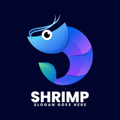 Vector Logo Illustration Shrimp Gradient Colorful Style