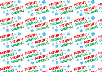 Merry Christmas word seamless pattern with elements