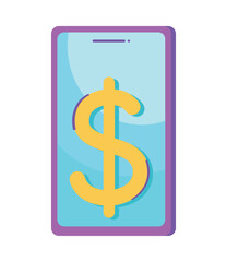 dollar symbol in smartphone