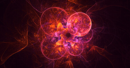 Obraz premium 3D rendering abstract multicolor technology fractal light background