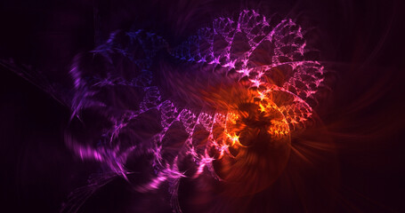 3D rendering abstract multicolor technology fractal light background