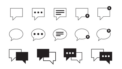 Set of Chat Bubble Glyph icons.