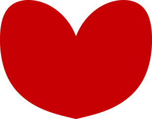 Red heart on a white background