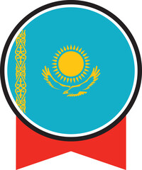 kazakhstan flag, the flag of kazakhstan, vector illustration	
