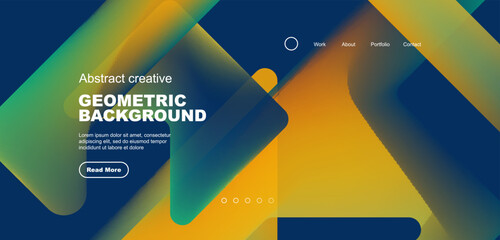 Fluid gradient triangles landing page background. Vector illustration for wallpaper, banner, background, leaflet, catalog, cover, flyer