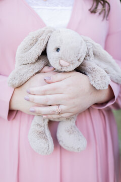 Woman With Stuffed Bunny