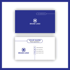 Professional elegant blue and  white clean simple minimalist business card