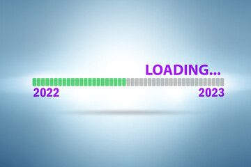 Concepf of the year 2023 loading with progress bar