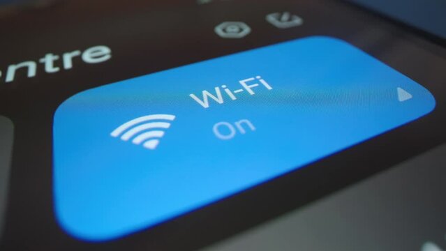Macro shot of connecting smartphone to hotel wifi, shot with macro probe lens
