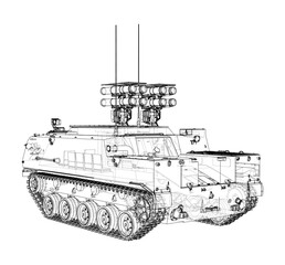 Anti-tank armored car. Vector