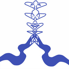 Collection of geometric ethnic elements. Ethnic ornaments. Aztec signs. Vector illustration in boho style on a white background.