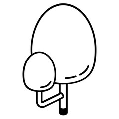 A linear isometric icon of tree 