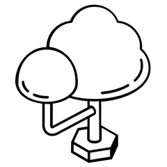 A linear isometric icon of tree 
