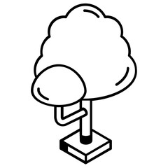 A linear isometric icon of tree 