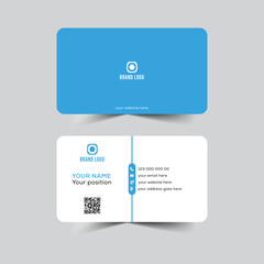 blue and white Simple business card template