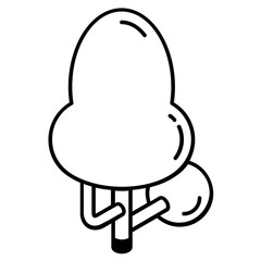 A linear isometric icon of tree 