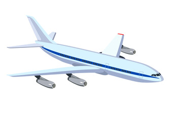 Vector image solated on white backgroundof a modern aircraft. Air Transport