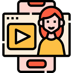 Youtuber woman icon symbol element