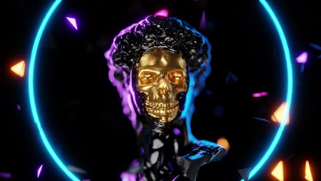 Golden Skulls VJ Loop 4K Background