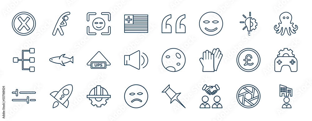 Poster set of most common used web icons in outline style. thin line icons such as uncheck, greece, reason,