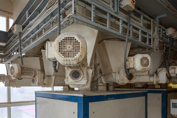 Special equipment in workshop of chicken farm.