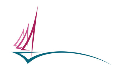 The Yacht symbol with scarlet sails and sea.
