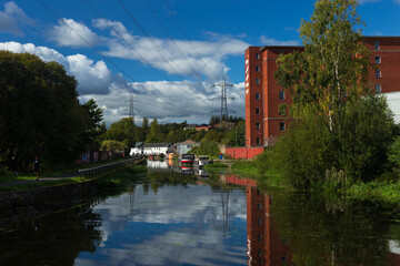 Obraz premium A view of Scotland's famous, historic Forth and Clyde canal 
