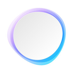 Round circles frame overlay colorful gradient blue purple with white empty space for text for banner, background, template
