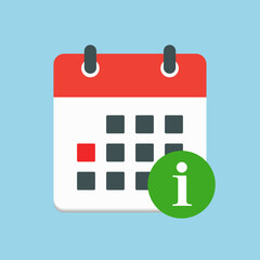 Icon calendar - popup message mark information
