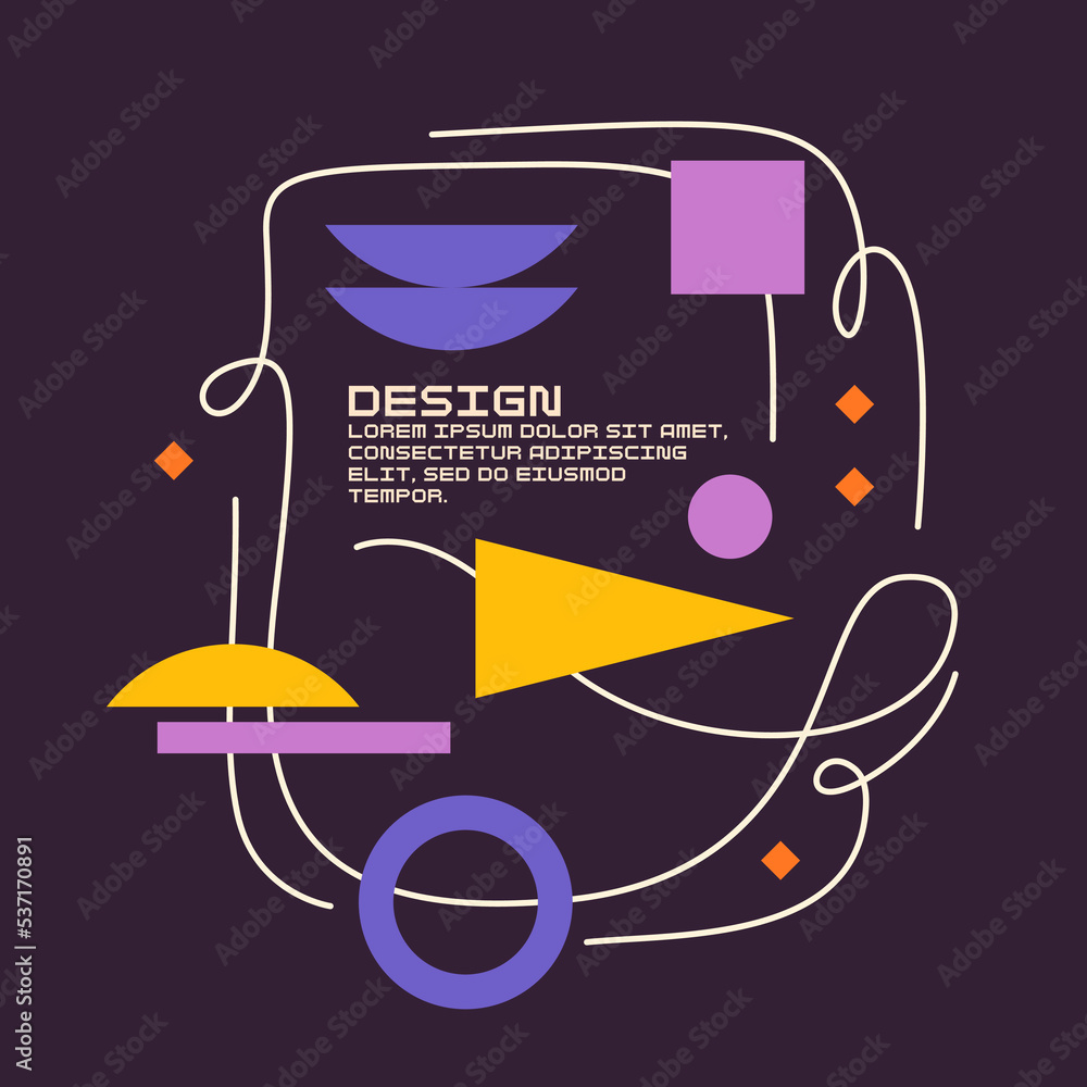 Aufkleber modern geometric composition of various shapes. illustration for design. abstract background in the 