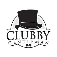 Gentleman Club Label Design. Vintage sign. Vector illustration.