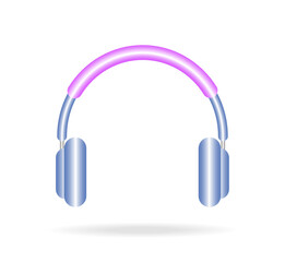The symbol of the wireless headphones icon.
 3D vector illustration. Cartoon minimalistic style. Banner, design, flyer.
