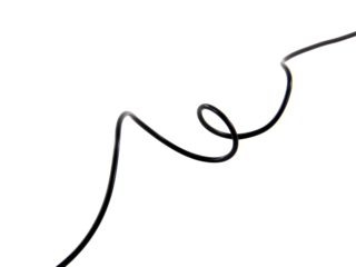 Black wire cable of usb and adapter isolated on white background.Electronic Connector.Selection focus.