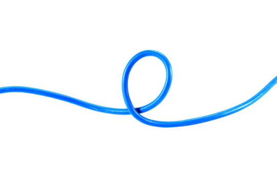 Blue wire cable of usb and adapter isolated on white background.Electronic Connector.Selection focus. - Powered by Adobe