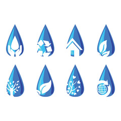 water icon set