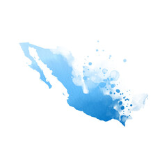 Country map watercolor sublimation background on white background. Mexico