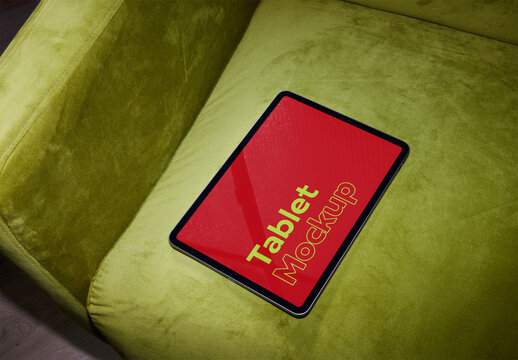 Modern Tablet Mockup With On-camera Flash Light