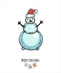 Christmas illustrations, from a set of vector color art on a transparent background 