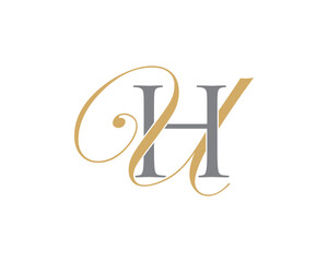 Letter H and U Logo Icon 001