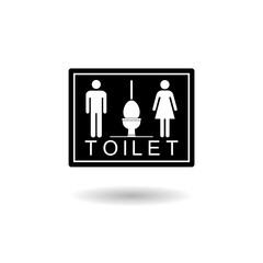 Toilet icon. Logo WC symbol icon logo with shadow