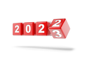 Flipping cubes for new year change 2022 to 2023