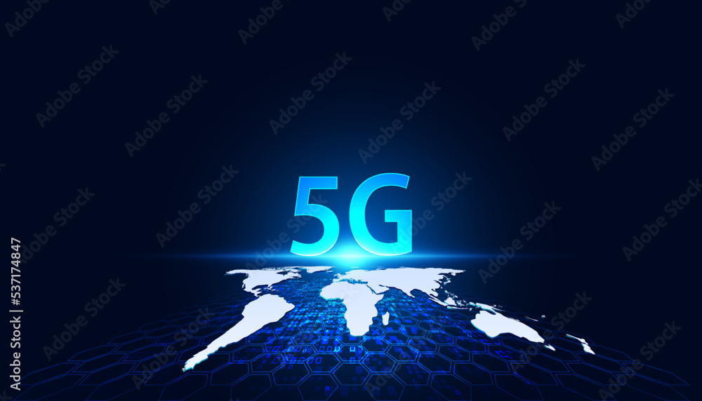 Poster abstract 5g holographic network wireless internet wi-fi connection and internet of things on world m